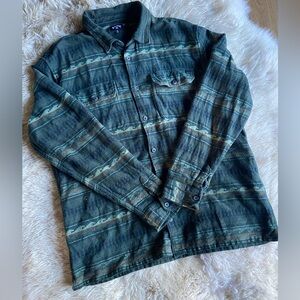 Billabong Green/Blue Button-Up Shirt